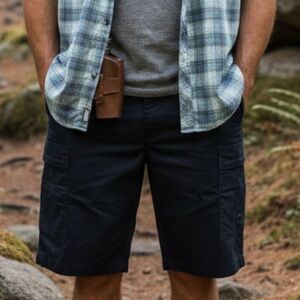 Land’s End Delta Uniform Blue Cargo Shorts Men's Size 36 New hiking outdoor